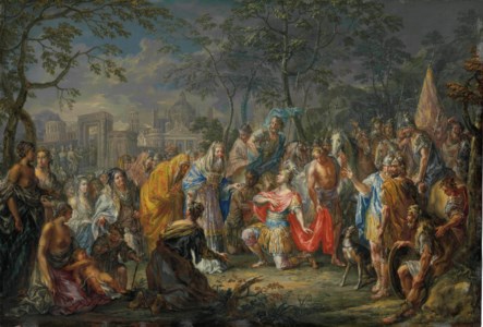Alexander the Great receiving keys of Babylon