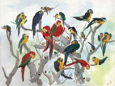 Wu Guanzhong, Parrots (Heaven of Parrots)