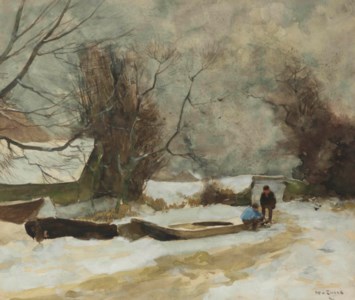Figures on a frozen canal