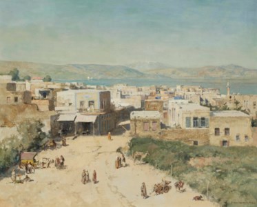 The town of Tiberias on the Western shore of the sea of Galilee, Israel