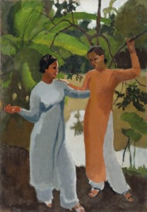 Two Vietnamese Girls in a Landscape