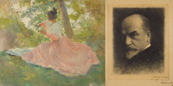 Mimi Pinson; Self-Portrait of Leon Bonnat, dedicated to Victor Tardieu