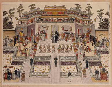 Feast and Reception Given by the Vietnamese Emperor to the French Governor Delegation at the Imperial City in Hue