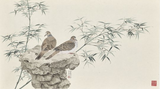 Bamboo, Birds and Rock