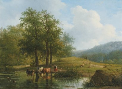 Herding the cattle in summer