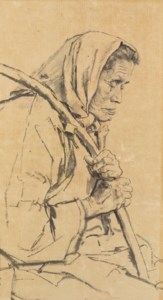Old Woman with a Bent Pole