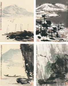 Cui Ruzhuo, Finger Paintings of Landscapes