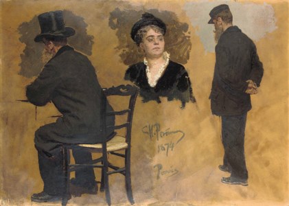 Study for A Parisian Café : Two studies for Arthur Meyer (1844-1924) and A study of a female head