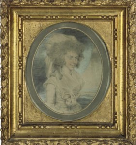 Portrait of a lady, half-length, in a dress