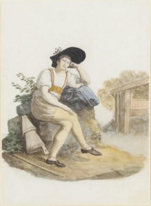 Swiss peasants in traditional dress
