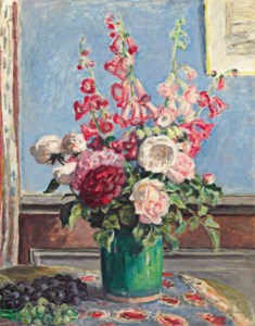 Bouquet de roses et digitales