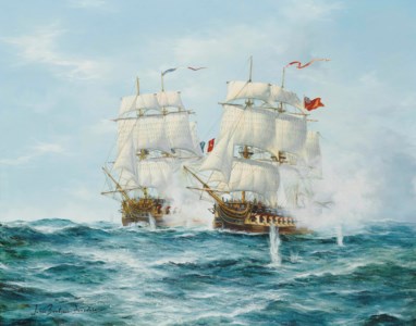 The engagement between H.M.S. Dryad and Prosperine , 13 t h June 1796