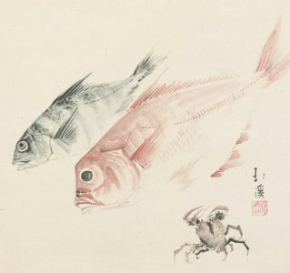 Still life of fish and crab