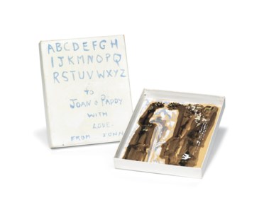 Alphabet box and waterfall - a decorated cardboard box