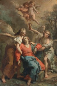 Christ supported by two angels