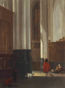 The choir of the New Church, Amsterdam, with figures