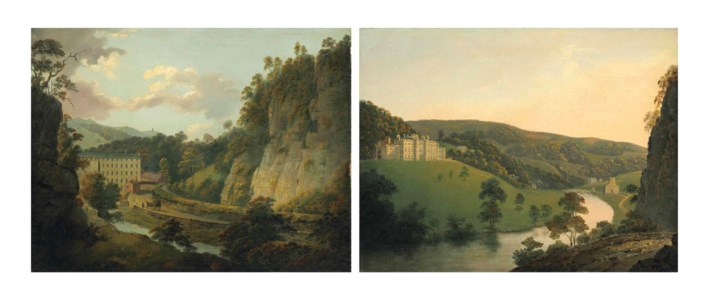 Arkwright's cotton mill, Cromford; and Willersley Castle, Cromford