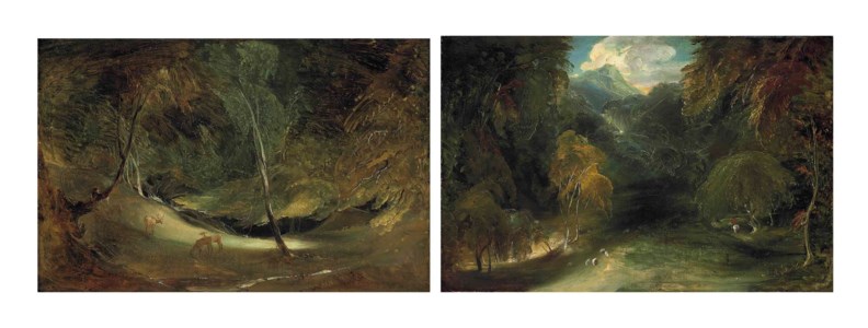 Studies from Nature: The Source of the Manifold at Ilam Park; and A View of Dovedale looking towards Thorpe Cloud