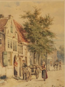 A vegetable seller with his donkey cart