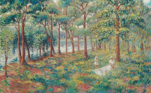 Henri Lebasque, Madame Lebasque et sa fille au bord de la Marne
