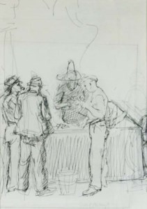 Card Players ( recto ); and a sketch ( verso )