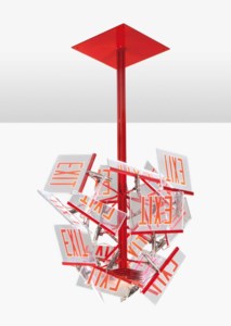 AN `EXIT' CHANDELIER, DESIGNED 2008
