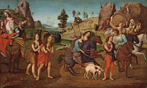 Jason and Queen Hypsipyle with the women of Lemnos: a spalliera