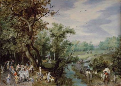 Adriaen van de Venne, Autumn: Prince Maurits going out hawking