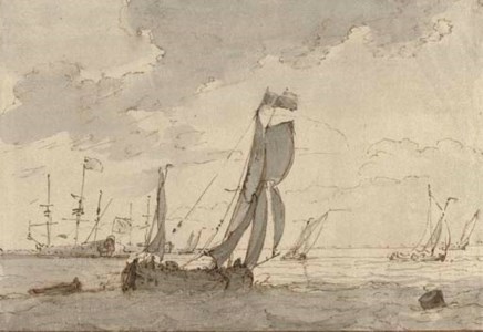 Sailing boats in a strong breeze