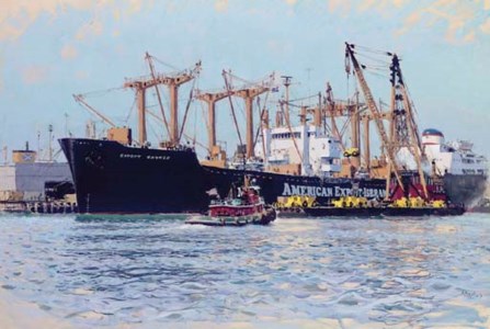 The S.S. Export Banner cargo ship at dock