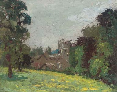 Church in a landscape