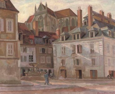 A town centre, France