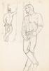 Untitled (preparatory drawing of two men in the woods)