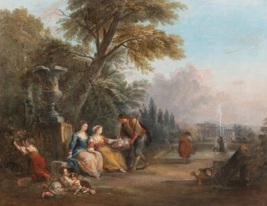 A pastoral scene with a castle  | Pastorale et ruines