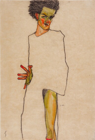 Egon Schiele, Selbstbildnis (Self-portrait)
