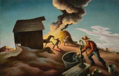 Thomas Hart Benton, Fire in the Barnyard