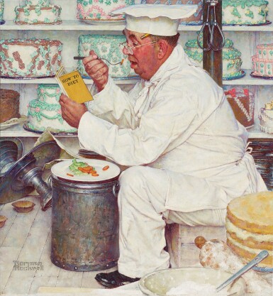 Norman Rockwell, Baker Reading Diet Book