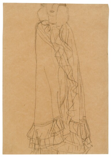 Stehend von vorne (Studie für Bildnis Adele Bloch-Bauer) (Study for Portrait I of Adele Bloch-Bauer)
