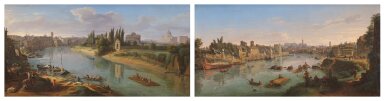 Rome, View of the River Tiber at the Porto della Legna; Rome, View of the Porto di Ripa Grande