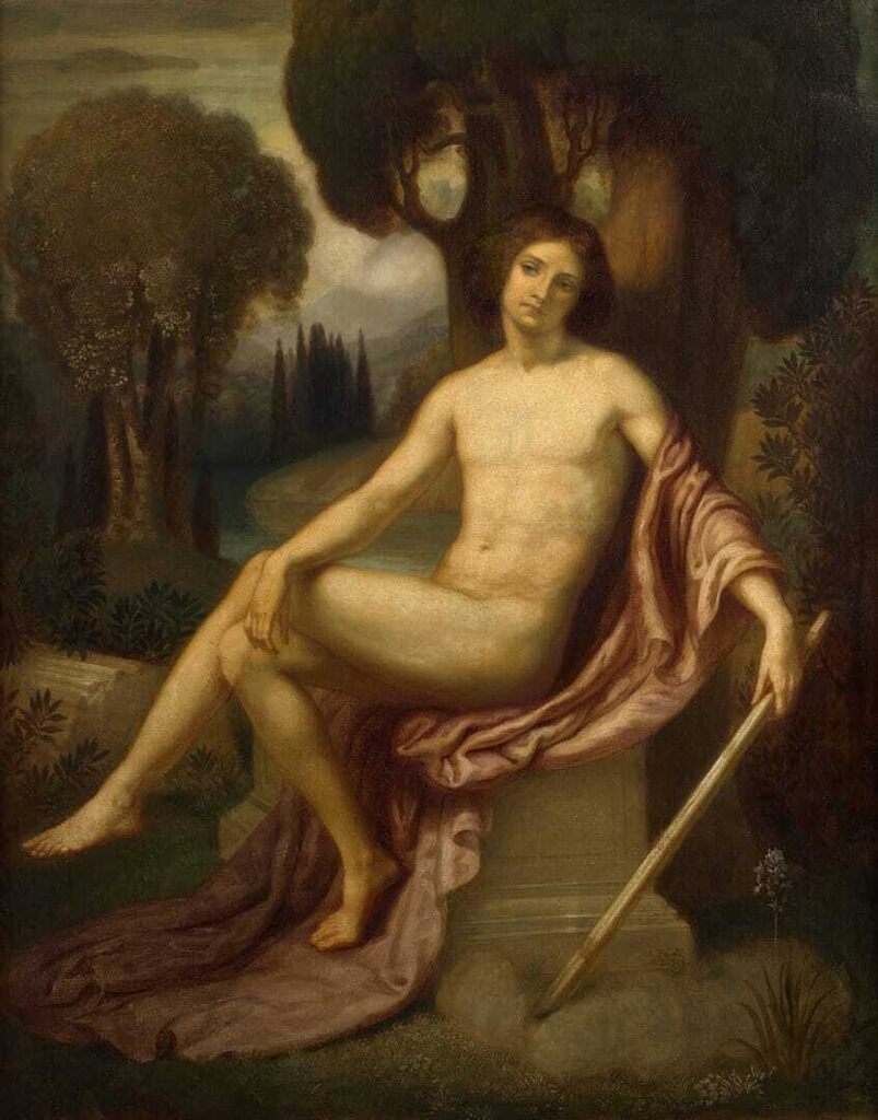 Young ephebe in a classical landscape, also known as "The Greek Shepherd"