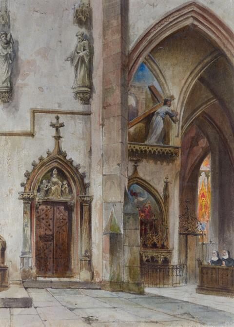 Interior of the Cathedral of Thann in Alsace