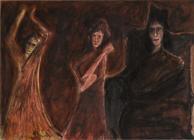 Rabindranath Tagore, Untitled (Three Bauls)