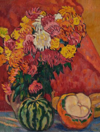 Dahlias et coloquintes 