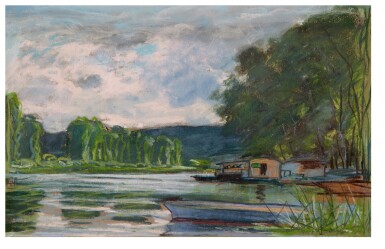 Paysage, bord de la Seine, près de Jeufosse (Eure)