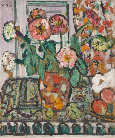 George Leslie Hunter, Still Life with Dahlias and Fruit
