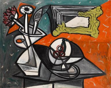 Pablo Picasso, Nature morte aux fleurs et au compotier