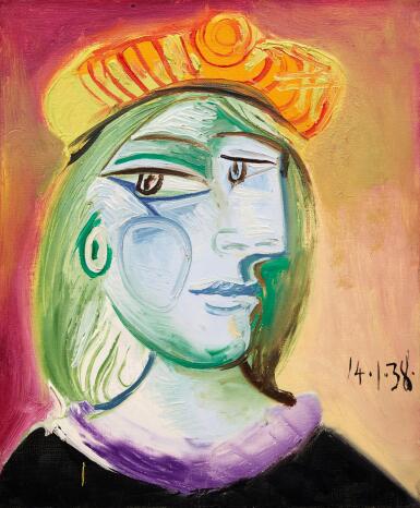 Pablo Picasso, Femme au béret rouge-orange