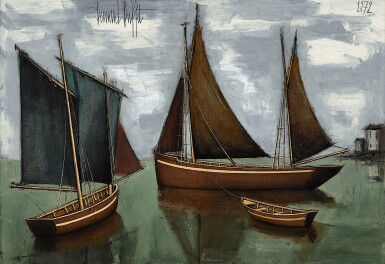 Bernard Buffet, Bernard Buffet 貝爾納・布菲 | Bateaux avec doris 牽著小船的帆船