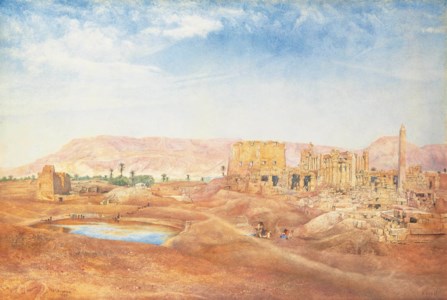 View of the Temple of Karnak from the Sacred Lake