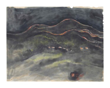 Untitled (Hills with Huts)